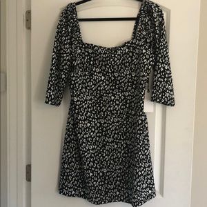 Nordstrom Leith Square Neck Animal Print MiniDress